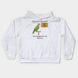 Parrot Mason, Parrotlegal for the defense. Kids Hoodie